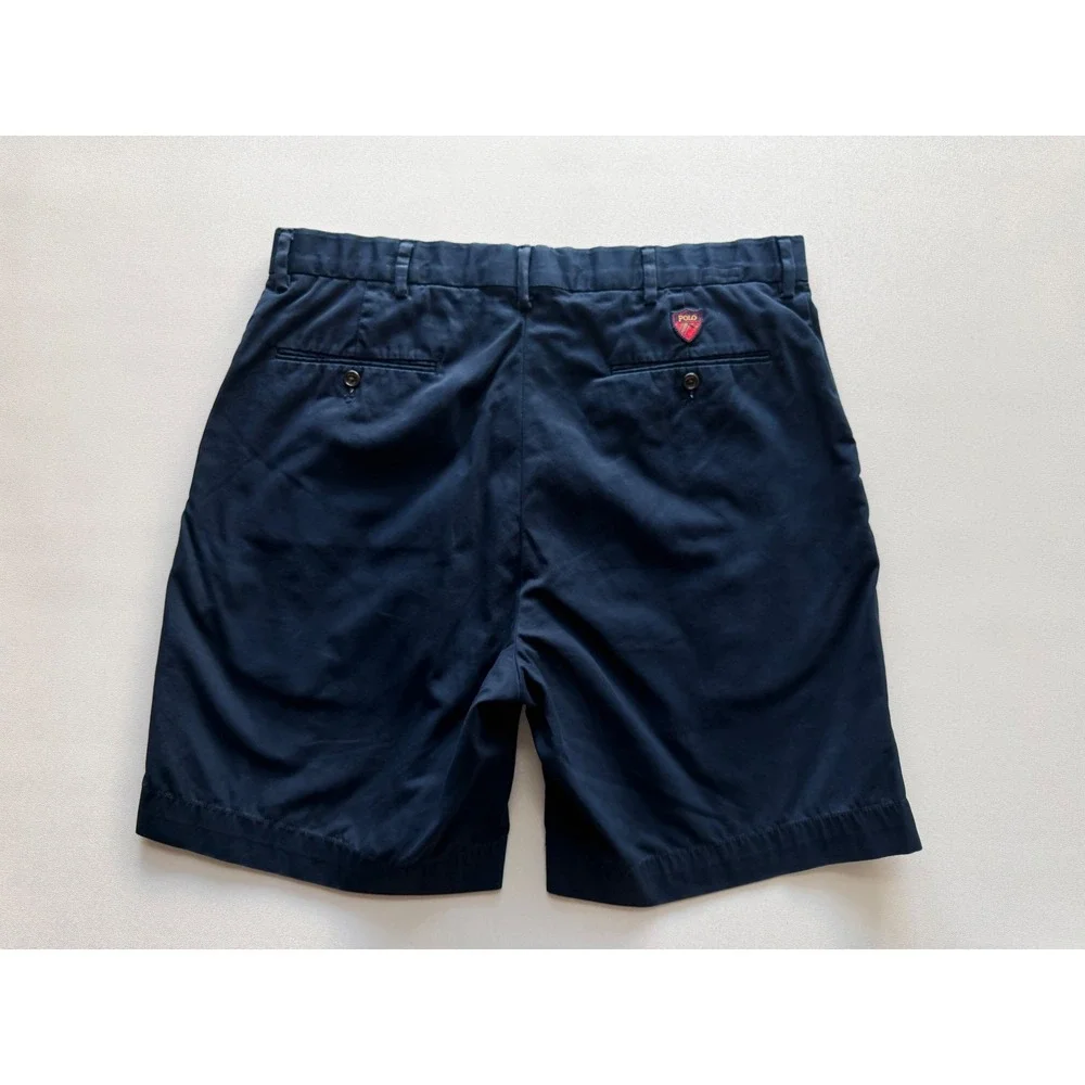 Polo Golf Ralph Lauren Navy Shorts Men's Size 36 Flat Front Classic Chino Cotton